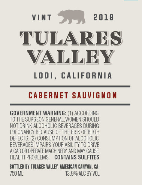 Tulares Valley 2018 Cabernet Sauvignon Lodi, California