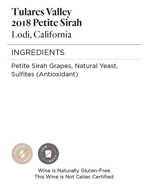 Tulares Valley 2018 Petite Sirah Lodi, California