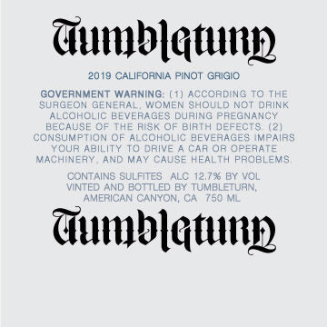 Tumbleturn 2019 Pinot Grigio, California