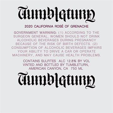 Tumbleturn 2020 Rosé of Grenache, California