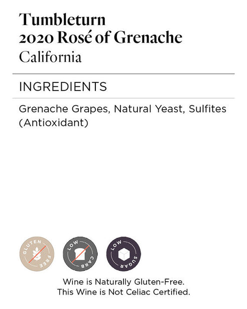 Tumbleturn 2020 Rosé of Grenache, California