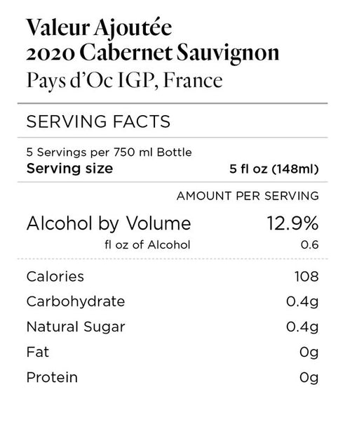 Valeur Ajoutée 2020 Cabernet Sauvignon Pays d'Oc IGP, France