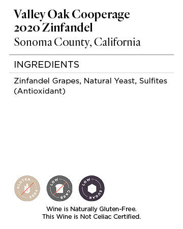 Valley Oak Cooperage 2020 Zinfandel Sonoma County, California