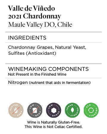 Valle de Viñedo 2021 Chardonnay Maule Valley DO, Chile