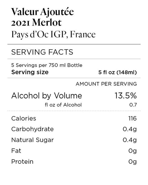 Valeur Ajoutée 2021 Merlot Pays d'Oc IGP, France