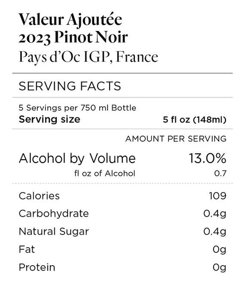 Valeur Ajoutée 2023 Pinot Noir Pays d'Oc IGP, France