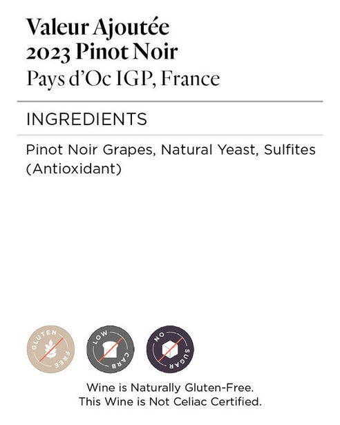 Valeur Ajoutée 2023 Pinot Noir Pays d'Oc IGP, France