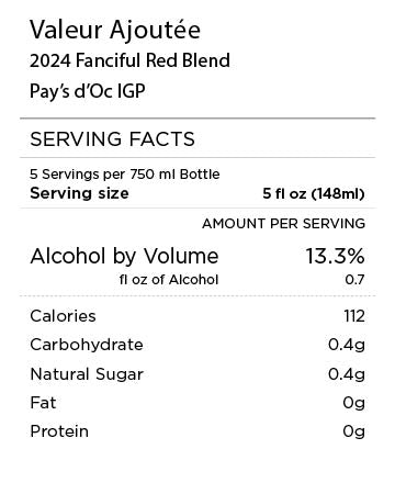 Valeur Ajoutee Red Blend Serving Facts