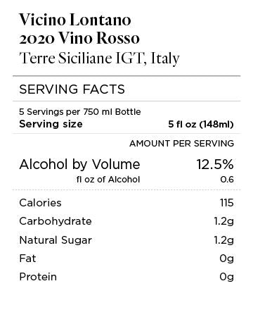 Vicino Lontano 2020 Vino Rosso Terre Siciliane IGT, Italy