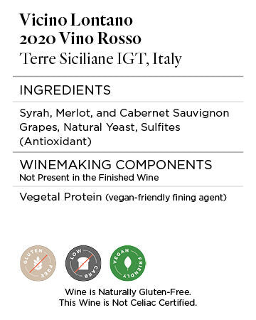 Vicino Lontano 2020 Vino Rosso Terre Siciliane IGT, Italy