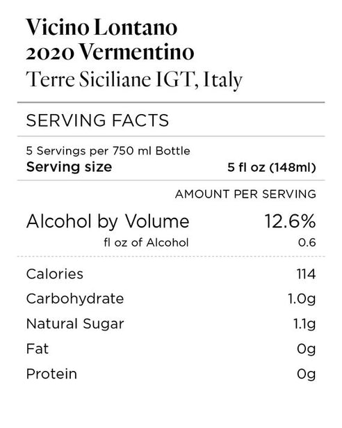 Vicino Lontano 2020 Vermentino Terre Siciliane IGT, Italy