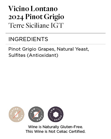 Vicino Lontano 2024 Pinot Grigio Nutrition