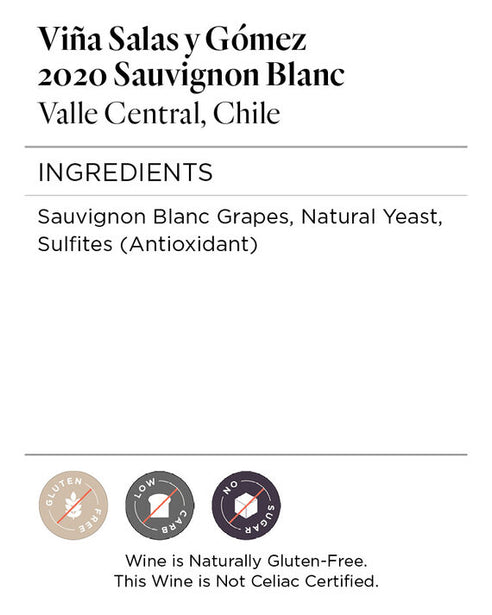 Viña Salas y Gómez 2020 Sauvignon Blanc Valle Central, Chile
