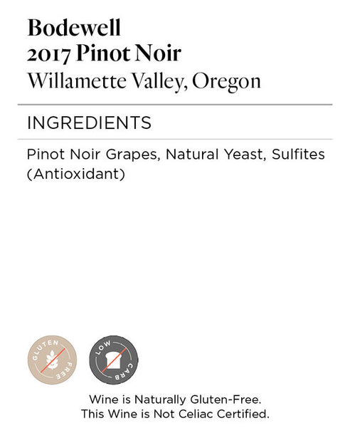 Bodewell 2017 Pinot Noir Willamette Valley, Oregon