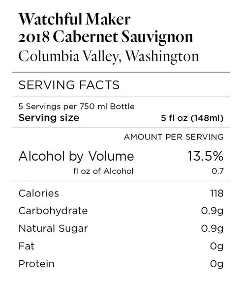 Watchful Maker 2018 Cabernet Sauvignon Columbia Valley, Washington