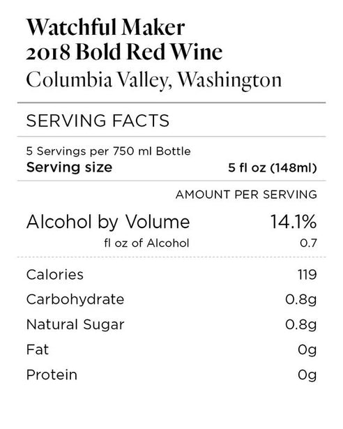 Watchful Maker 2018 Bold Red Wine Columbia Valley, Washington