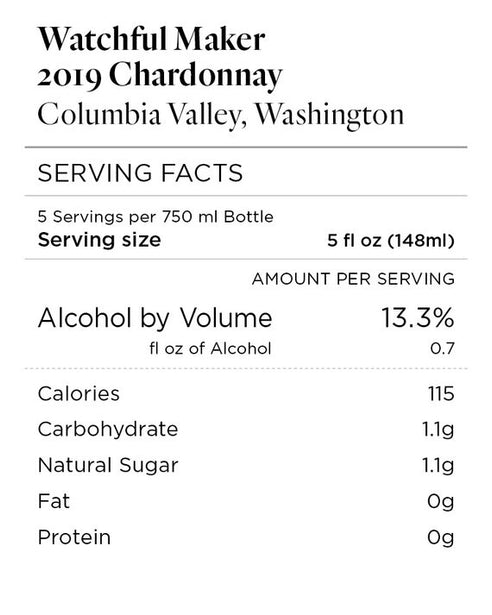 Watchful Maker 2019 Chardonnay Columbia Valley, Washington