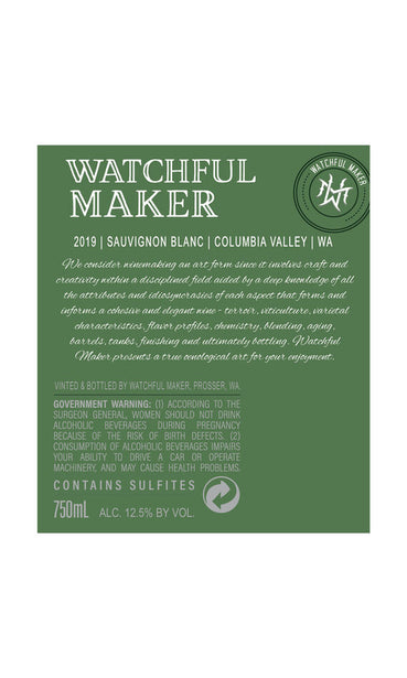 Watchful Maker 2019 Sauvignon Blanc Columbia Valley, Washington