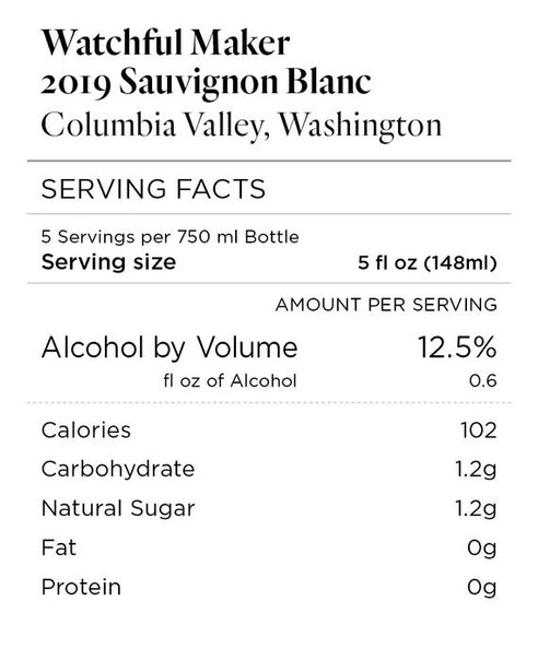 Watchful Maker 2019 Sauvignon Blanc Columbia Valley, Washington