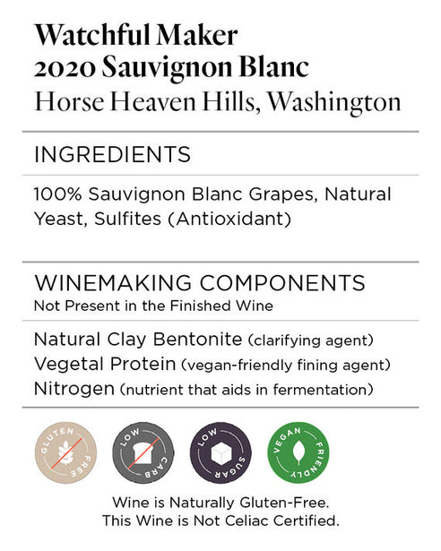 Watchful Maker 2020 Sauvignon Blanc Horse Heaven Hills, Washington