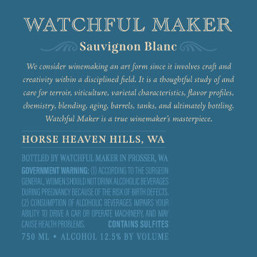 Watchful Maker 2021 Sauvignon Blanc Horse Heaven Hills, Washington