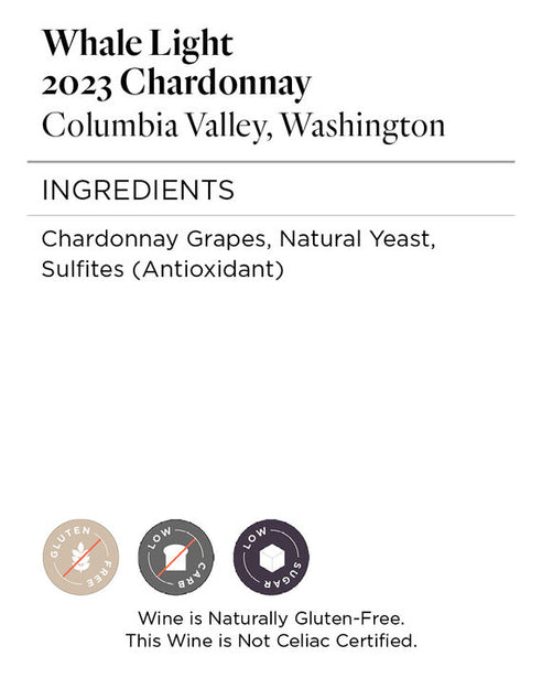 Whale Light 2023 Chardonnay Columbia Valley, Washington