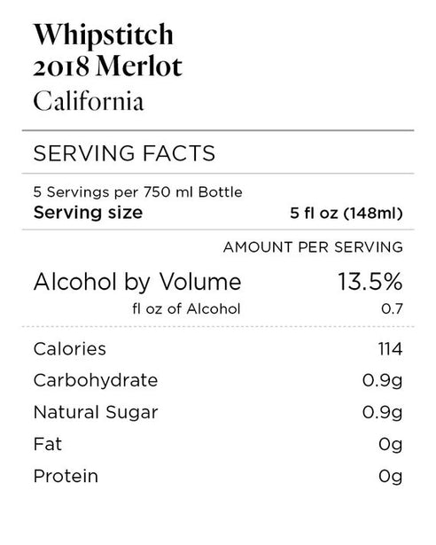 Whipstitch 2018 Merlot California