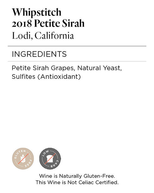 Whipstitch 2018 Petite Sirah Lodi, California