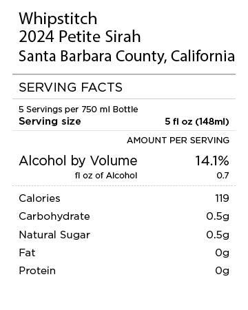 Whipstitch Petite Sirah Serving Facts
