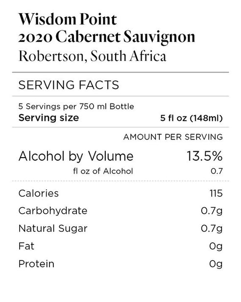 Wisdom Point 2020 Cabernet Sauvignon Robertson, South Africa