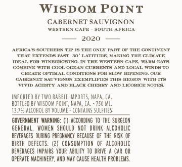 Wisdom Point 2020 Cabernet Sauvignon Western Cape, South Africa