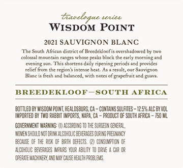 Wisdom Point 2021 Sauvignon Blanc Breedekloof, South Africa