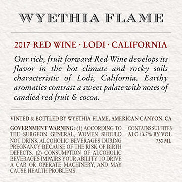 Wyethia Flame 2017 Red Blend Lodi, California