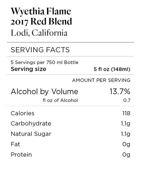 Wyethia Flame 2017 Red Blend Lodi, California