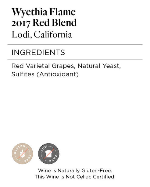 Wyethia Flame 2017 Red Blend Lodi, California