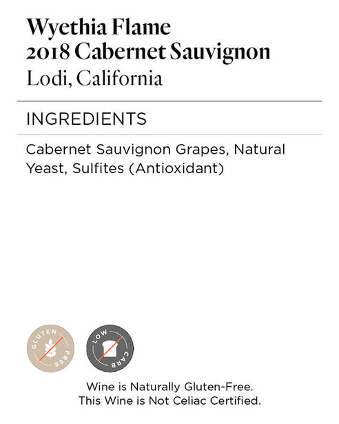 Wyethia Flame 2018 Cabernet Sauvignon Lodi, California