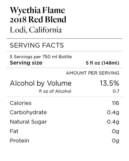 Wyethia Flame 2018 Red Blend Lodi, California