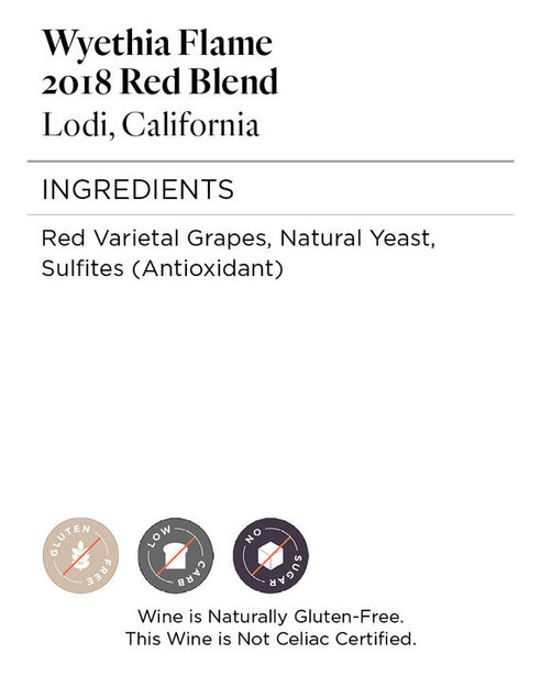 Wyethia Flame 2018 Red Blend Lodi, California