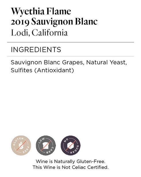 Wyethia Flame 2019 Sauvignon Blanc Lodi, California