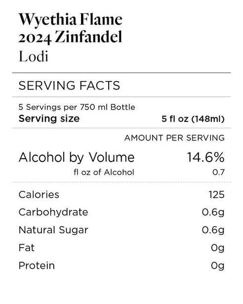 Wyethia Flame 2024 Zinfandel Lodi, California