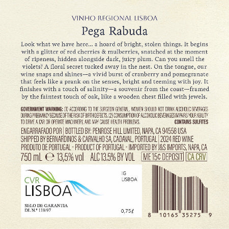 Pega Rabuda Back Label