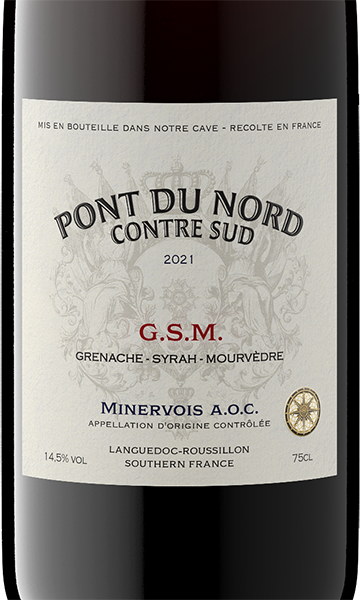 Pont du Nord Contre Sud 2021 Grenache – Syrah – Mourvèdre Minervois AOC, France