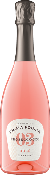 Prima Foglia 2025 Extra Dry Prosecco Rosé Bottle