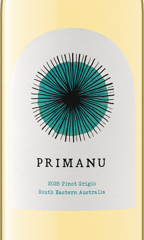 Primanu 2025 Pinot Grigio Front Label