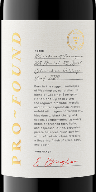 Pro-Found Red Blend Label