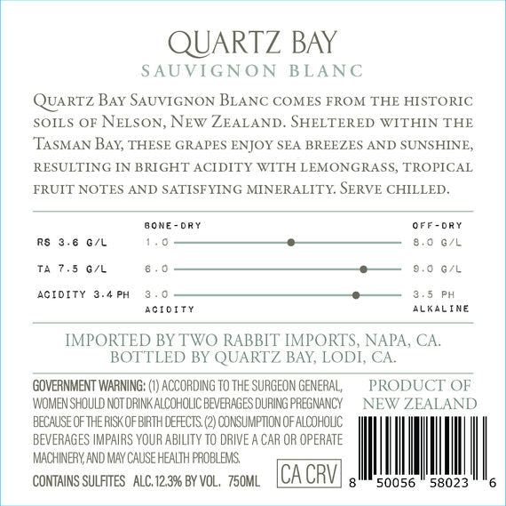 Quartz Bay 2023 Sauvignon Blanc Nelson, New Zealand