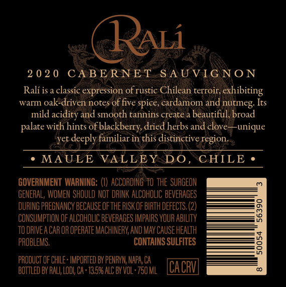 Ralí 2020 Cabernet Sauvignon Maule Valley DO, Chile