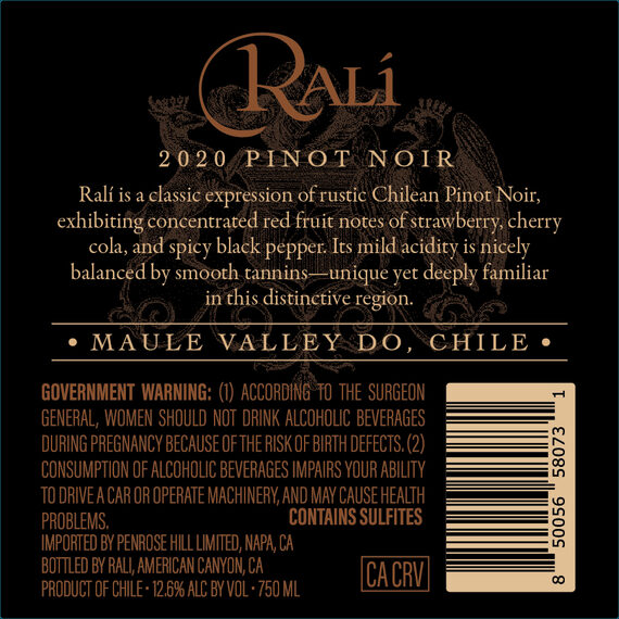 Ralí 2020 Pinot Noir Maule Valley DO, Chile