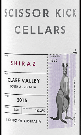 Scissor Kick Cellars 2015 Shiraz Clare Valley, South Australia