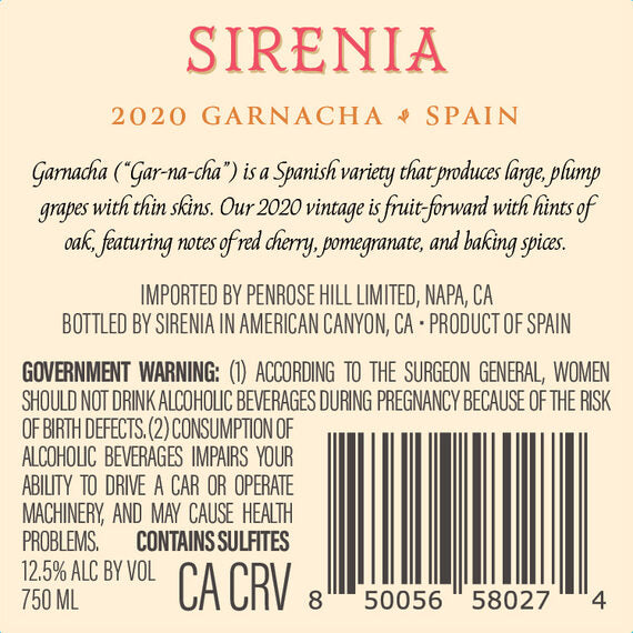 Sirenia 2020 Garnacha, Spain